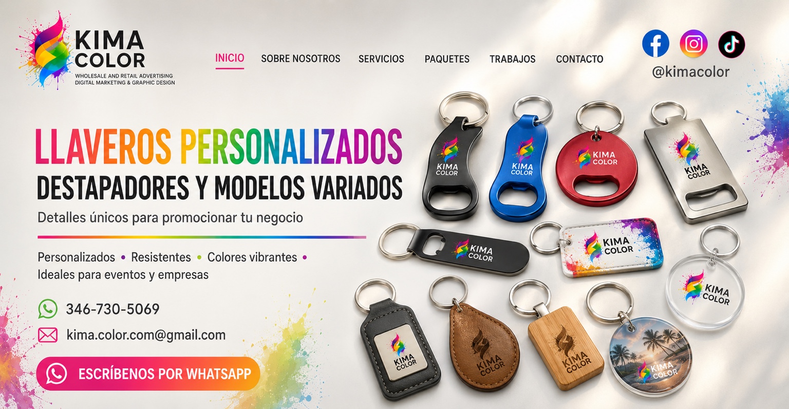 Llaveros personalizados Kima Color