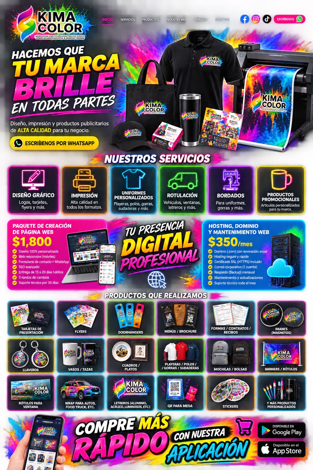 Kima Color: servicios y productos que realizamos