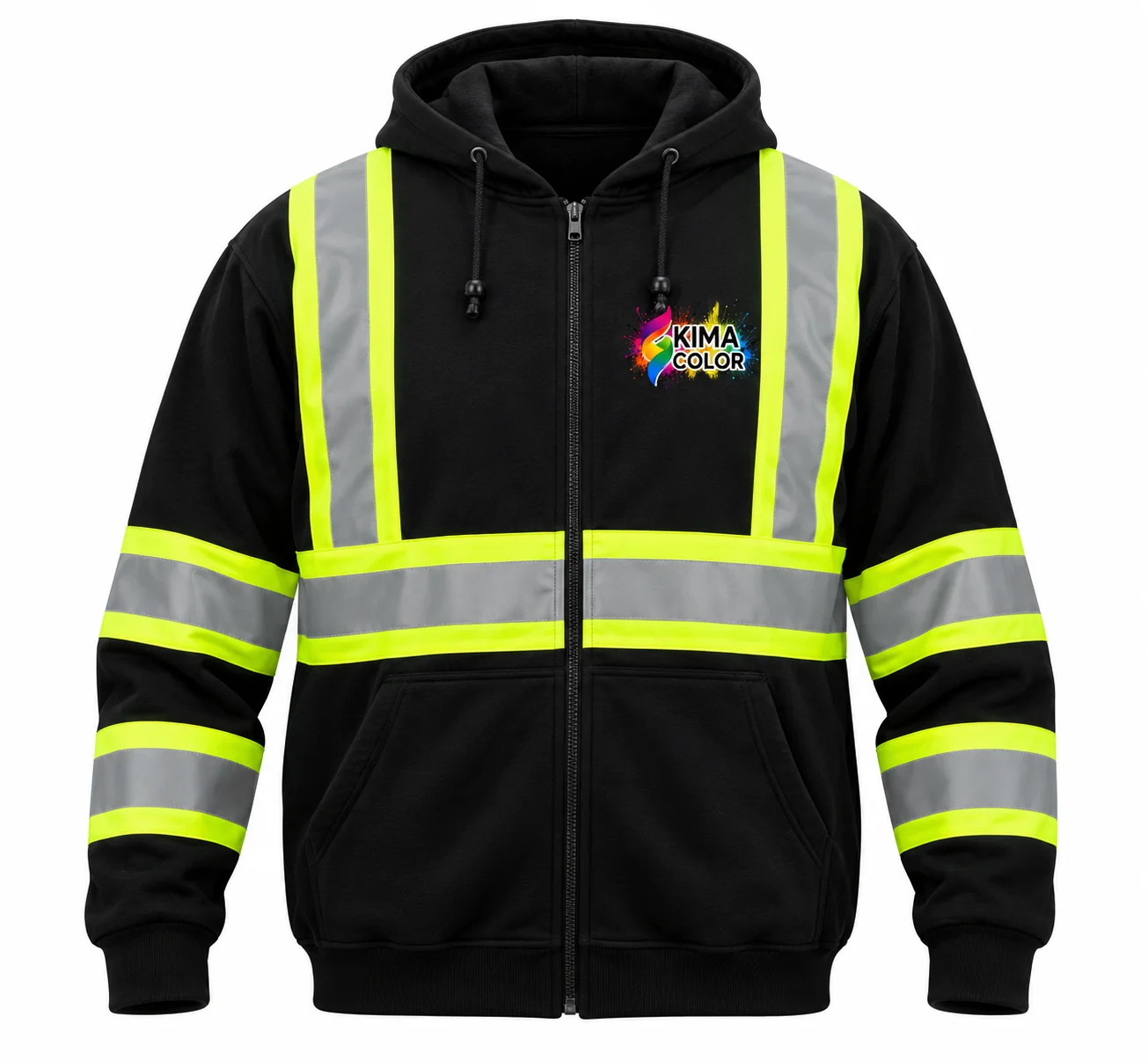 Sudadera reflectiva con cierre y capucha